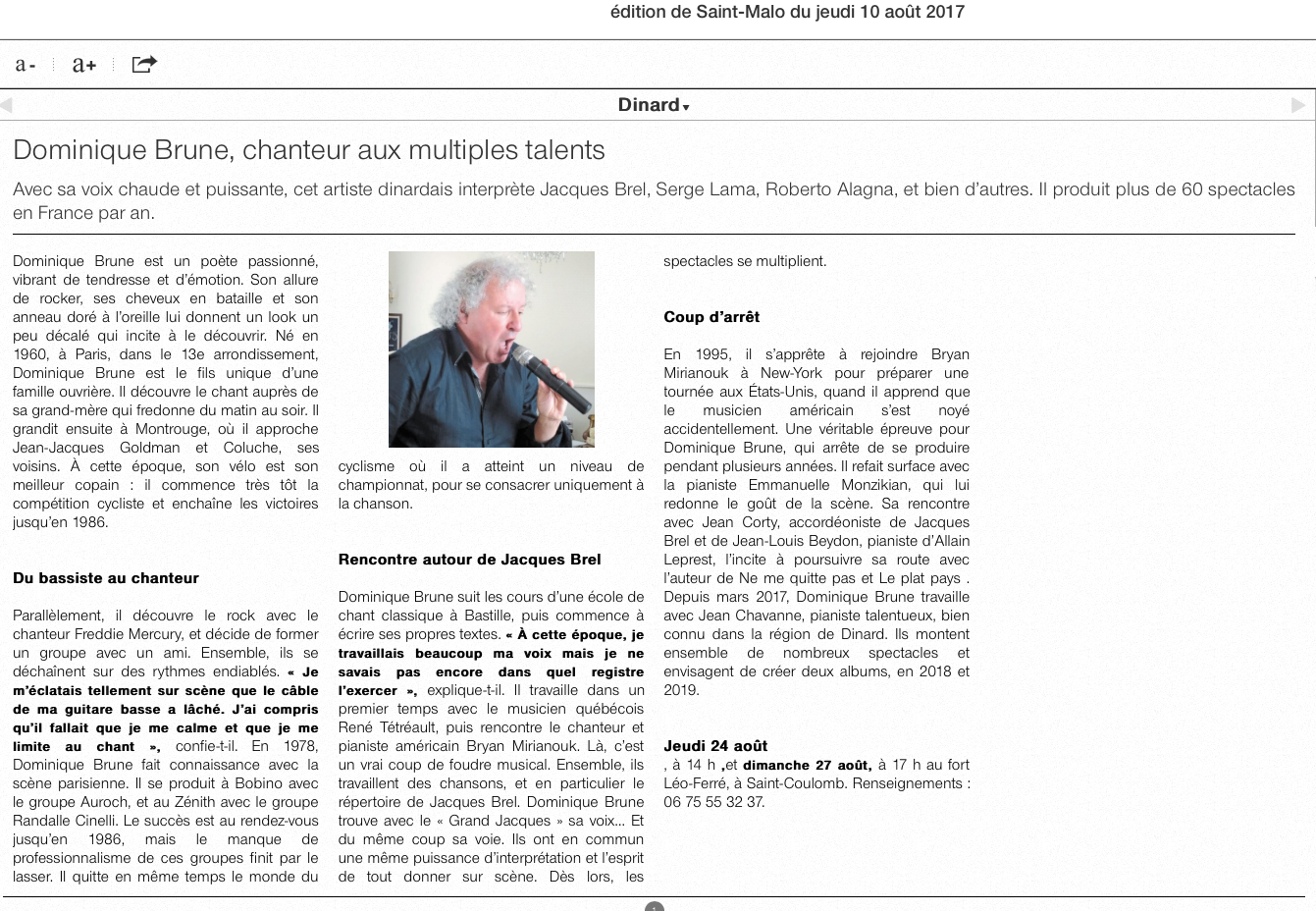 Dominique Brune chanteur